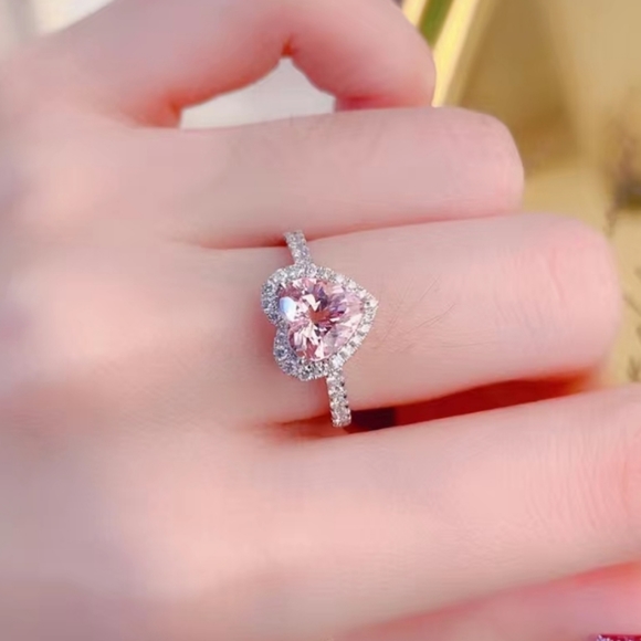 Sparkling Heart Cubic Zirconia Silver Ring - Picture 2 of 5